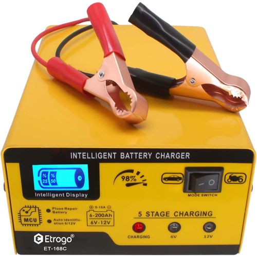 Chargeur De Batterie 12v 6v 1a-15a Intelligent Entièrement Automatique Chargeur D'impulsions Avec Écran À Barre Led