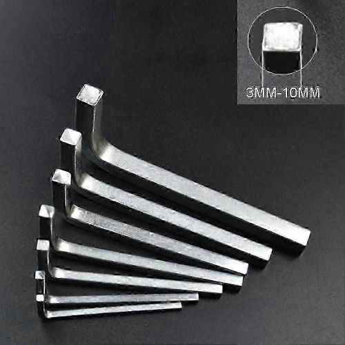 Jeu de clés à tête carrée Forme en L Clé de tournevis 4 points Acier au chrome vanadium 3mm-10mm