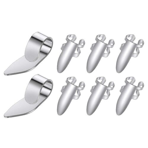 8 Pcs Guitare Pouce Doigt Médiators En Acier Inoxydable Médiators De Guitare Avec Étui En Plastique Pour Guitare Électrique B