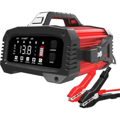 25a Chargeur De Batterie Voiture Lifepo4 Lithium 12v/24v Auto Intelligent Avec Écran Lcd Pour Voiture Moto Camion, Agm, Gel, Wet