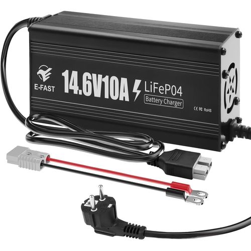 Eity-Chargeur De Batterie Automobile Lifepo4 14,6v 10a Chargeur Batterie 12v Protection Multiple Chargement Rapide Pour Batterie Au Lithium 12v