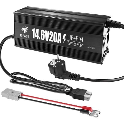 Chargeur De Batterie Automobile Lifepo4 14,6v 20a Chargeur Batterie 12v Protection Multiple Chargement Rapide