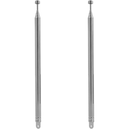 MEVRONISSHOP-Antenne Télescopique Radio FM Dab Portable pour Intérieur, Extensible jusqu'à 74 cm, 7 Sections, Compatible avec Chaînes HiFi et Récepteurs Audio CD - Pack de 2
