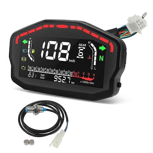 Tableau De Bord Numérique Universel Pour Moto, Compteur De Vitesse Lcd À Led, Odomètre, 1, 2 Ou 4 Cylindres