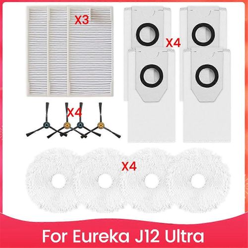 Kit d'accessoires pour aspirateur Eureka J12 pour Ultra avec serpillières,sacs à poussière et brosses latérales pour Effe