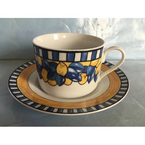 Ensemble Tasse Motif Citron + 2 Verres -