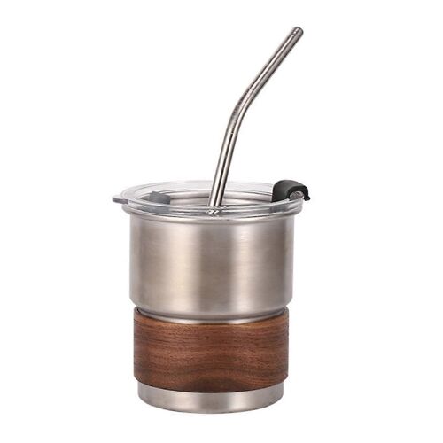 Tasse à café portable en acier inoxydable avec couvercle pour le camping, idéale pour les pique-niques en plein air, la pêche et le camping