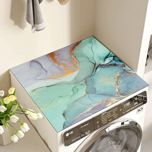 Washing Machine Cover, 60 x 60 cm Non-Slip Washing Machine Protector, Washing Machine Mat Against Top Scratches and Damage for Washing Machine or Dryer (Style B)