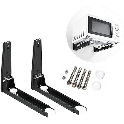 Support Mural Micro Onde,Supports Micro Ondes en Acier Inoxydable,Universel Support pour Four à Micro,Support de Montage Mural pour Four à Micro-ondes,Charge Maximale 45 kg