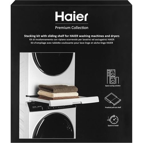 SUBZONAL-HAIER Kit de Superposition Universel Premium pour Machine à laver et Sèche-Linge, Optimise l'Espace, avec Tiroir Coulissant Blanc, Idéal pour les Lave-Linge et Sèche-Linge