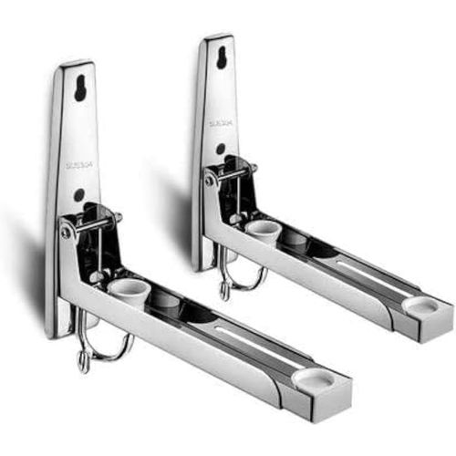 Support De Four À Micro-Ondes Avec Crochet, Charge Maximale 40Kg Montage Mural En Acier Inoxydable Supports D'Étagère Pliables Réglables Pour Accessoires D'Installation De Cuisine[LAV0608]