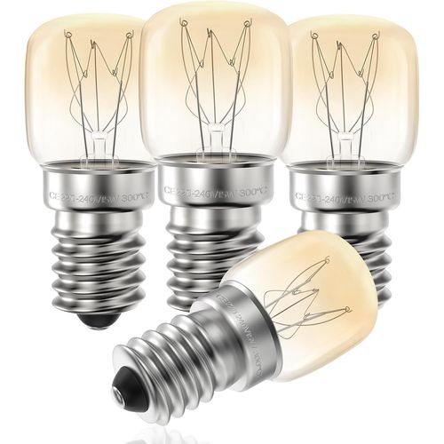 Ampoule E14 15W Pour Four,Ampoules E14 Résistante 300 Degré Blanc Chaud Frigo Lampe Pour(Whirlpool/Whirloop/Electrolux/Bosch) Four,Hotte Aspirante,Refrigerateur, 2700K 85Lm 4 Pcs[LAV2174]
