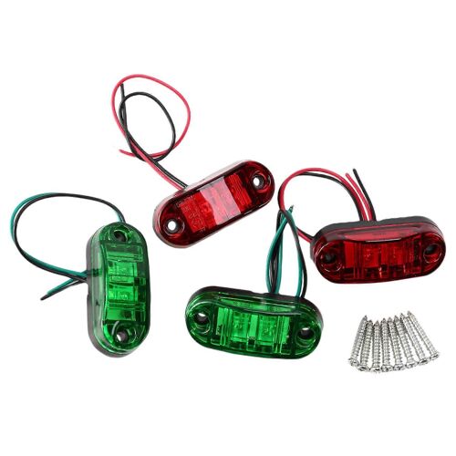 4 X 2 Led Rouge / Vert Marine Bateau Navigation Feux 10-30v Bateaux Running Light Truck Van Side Light