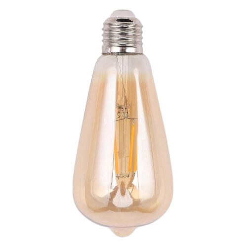 Ampoule Led Rétro Vintage À Filament Cob St64 E27 4 W À Intensité Variable,Couleur Du Corps De La Lampe : Couvercle Doré.