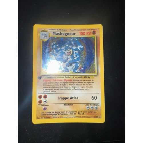Carte Pokémon Mackogneur 100 Pv N° 68 - 8/102 - Édition 1 - Hologramme