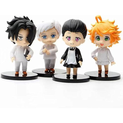 4pcs Promis Poupée Neverland,Emma Nendoroid,Poupée D'action Anime (4pcs Promis Poupée Neverland)