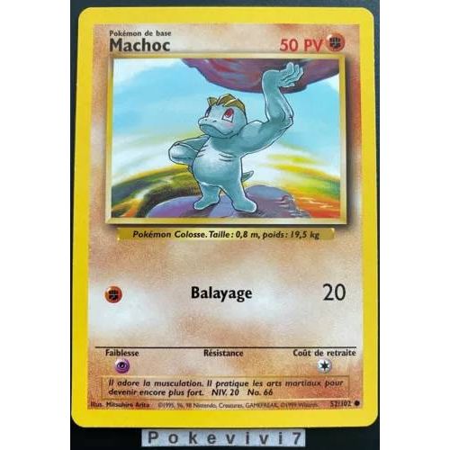 Carte Pokemon Machoc 52/102 Commune Set De Base Wizards Fr