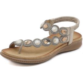 Ventes Promotionnelles Sandales Pour Femmes Strass Confortable Été Bout Ouvert Tongs Sandales