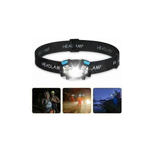 Lampe Frontale À Led, 5 000 Lumens, Étanche, Rechargeable Par Usb, Avec Détecteur De Mouvement