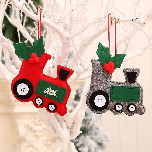 Arbre de noël des Pendentifs en Bois de Couleur de Petits Pendentifs Arbre de Noël Ornements 2pacs 13*12cm