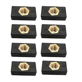 8pcs Kayak Montage Latéral Toboggan Rail Glisseurs Canne À Pêche Support De Poteau De Montage Base Écrou Coulissant