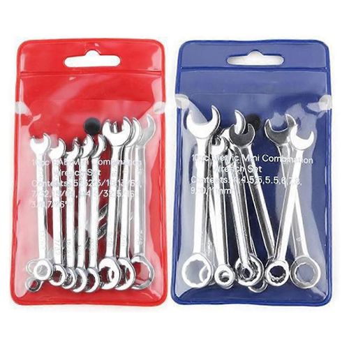 Jeu de clés à fourche de 20 pièces,jeu de clés combinées mini métrique SAE minces,clés à cliquet multifonctions