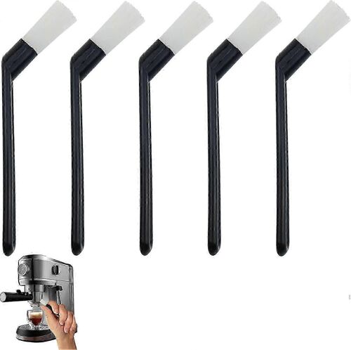 Paquet de 5 brosse en plastique de café Outil de nettoyage de tête de poignée noire pour machine à expresso avec moulin