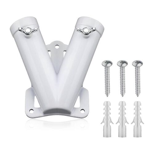 Support de support double FlagPole,support de support mural de mât en alliage d'aluminium en forme de V Drapeau coupe-vent Br