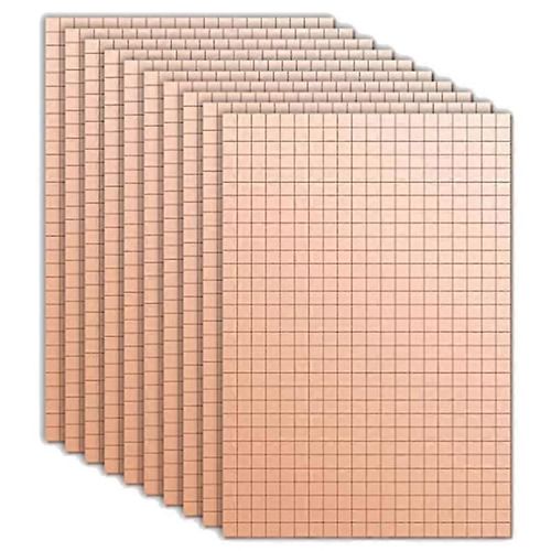 10 feuilles de carreaux de verre miroirs en verre carreaux de mosaïque autocollant or rose)