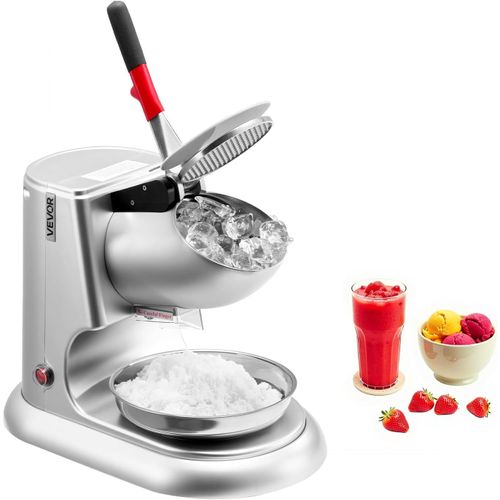 LETNERNY-Broyeur À Glace Électrique Capacité De 100 Kg/H, Machine À Glace Pilée À 4 Lames, En Acier Inoxydable, Avec Bol Et Couvercle, 2000 Tr/Min, Pour Bars, Restaurants, Supermarchés, Argenté