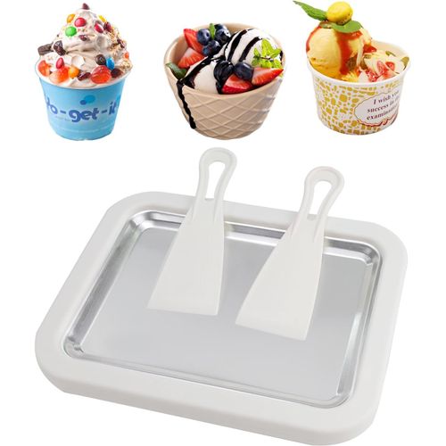 LETNERNY-Sorbetière Machine À Crème Glacée Plaque À Rouler Pour Faire Soi-Même De La Glace Kit Diy Pour Préparer De La Crème Glacée Pour Les Enfants, Xde001-482