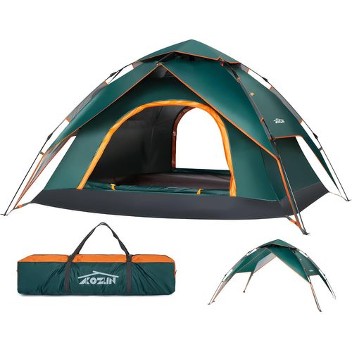 Letnerny-Tente De Camping 2 À 3 Personnes 2 En 1 Double Couche Tente Instantanée Coupe-Vent Et Imperméable Double Porte Avec Bâche Extérieure Amovible Pour Randonnée, Camping, Randonnée