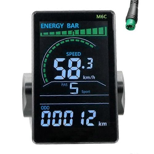 M6c Vélo Électrique Lcd Affichage Compteur 24v-60v E Scooter Écran Lcd Panneau Couleur Avec Usb Pour Mountain E
