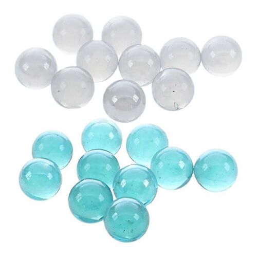 20 Pcs Billes 16mm Verre Billes Knicker Boules de Verre Décoration Couleur Pépites Jouet Bleu et par