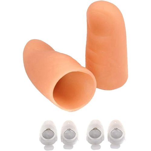 DDA-Lampe LED Finger (2 Packs / 4PCS) Thumbs Light + Clou à Travers Le Doigt avec Bandage, Magic Light Up Finger Magic Trick, Fake Finger, Outil Prank Toy pour Halloween