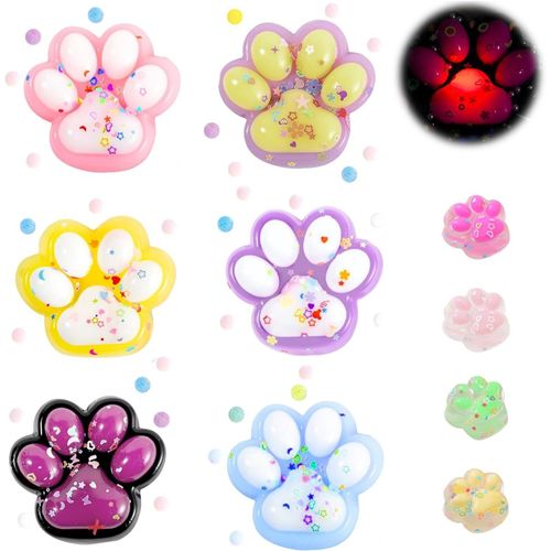 KAL-Squishy Taba Lot De 6 Pattes De Chat Squishy Avec 4 Mini Pattes De Chat Squishy - Jouet Anti-Stress Pour Filles Et Garçons