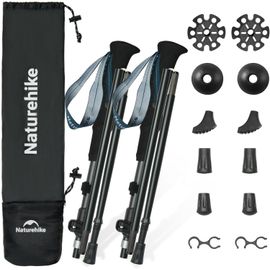 Letnerny-Bâtons De Randonnée Ultra Légers Pliables 115-135 Cm En Aluminium 7075 Pour Homme Et Femme (Noir)