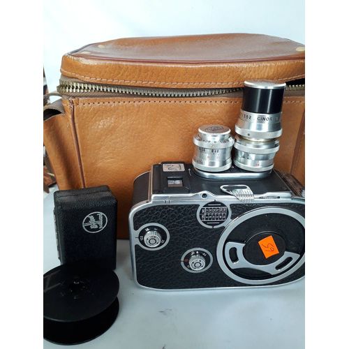 PAILLARD BOLEX CAMERA 8 mm B8 SOM CINOR 1.9/12,5 mm + Objectif SOM 35mm F2