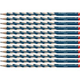 Sept-Crayon Graphite - Easygraph S - Lot De 12 Crayons Ergonomiques Fins Hb (Bleu Ardoise) - Droitier