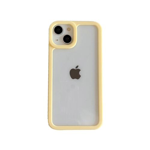 Pour 13promax Apple 14 Coque De Téléphone Portable Iphone14 Anti-Chute Simple Bonbon Couleur Cadre Couverture De Protection Iphone14pro Jaune