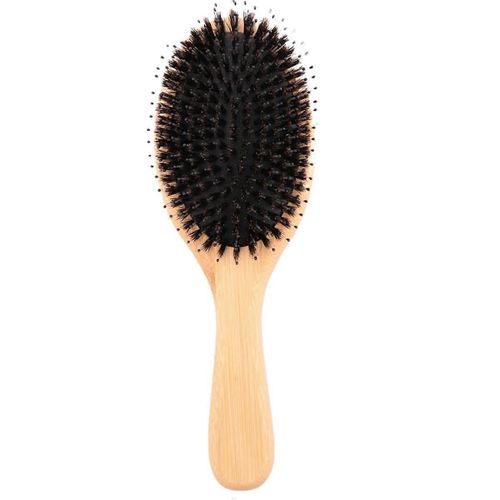 Brosse À Cheveux Brosse À Cheveux En Poils De Sanglier Avec Épingles En Nylon Bambou 