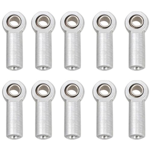 10 Pcs Métal M3 Lien Tirant Rotule Joint À Rotule Compatible 1/10 RC Voiture Chenille AXIAL SCX10 D90 D110 CC01, Argent