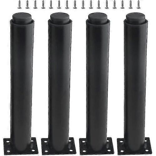 (25-42cm, noir) Lot de 4 pieds de meubles en métal réglables solides-YuJia