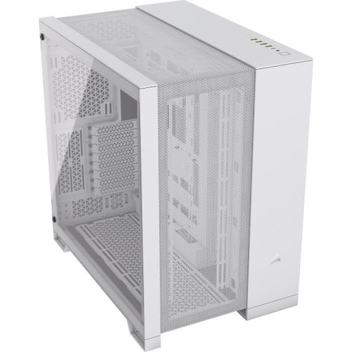 CLICKSELL-6500D Airflow Boîtier Pc Atx Mid-Tower-Pas De Ventilateurs Inclus-Design À Double Chambre-Compatible Avec Les Cartes Mères À Connexion Inversée-Blanc