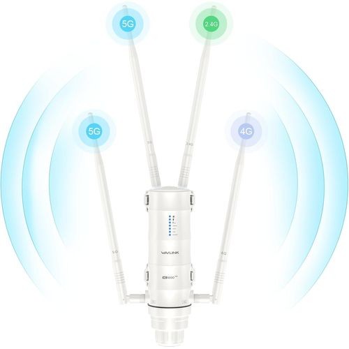 SUBZONAL-Routeur WiFi Extérieur 4G LTE avec Logement pour Carte SIM Nano, 1200Mbps Dual Band Wireless Internet WiFi, 4x7dBi Omni Directional Antennas, Support Router/4G Router/Mix Mode