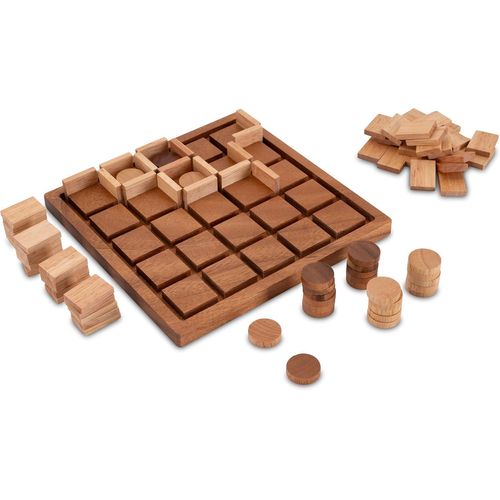 Chenquansarl-Dots And Boxes - Boîte À Fromage - Pour 2 Joueurs - Plateau De Jeu 22 X 22 Cm - Jeu De Stratégie En Bois