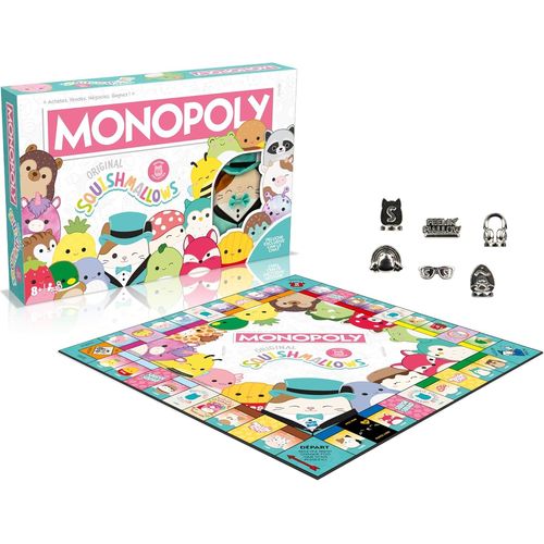 Monopoly Squishmallows - 1 Peluche Cam Le Chat Offerte - Jeu De Société - Jeu De Plateau - A Partir De 8 Ans - 2 À 6 Joueursversion Française[Z2272]