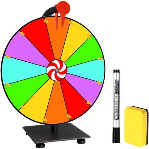 Play-Roue De La Fortune, 30cm Roue De La Chance, 12 Fentes Colorées La Roue De La Fortune, Roue Jeux Concours Avec Support En Métal, Roue De Jeux Pour Jeux De Loterie, Jeux De Mots, Carnaval, Fête