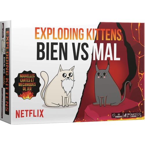 Play-Exploding Kittens : Bien Vs Mal-Jeux De Cartes D'ambiance Pour Adultes & Enfants Dès 7 Ans-Roulette Russe-Série Netflix-Jeu De Société Famille-2 À 5 Joueurs-15 Min-En Français