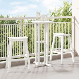 Ensemble De Bar De Jardin 3 Pièces Blanche Hdpe Vidaxl, Table De Bar Blanche 55x55x107 Cm Hdpe Vidaxl, Tabourets De Bar 2 Pcs Blancs Hdpe Vidaxl